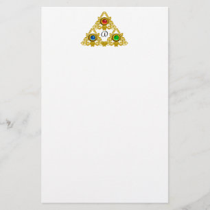 MAGIC ELFIC TALISMAN /GOLD TRIANGLE White Stationery