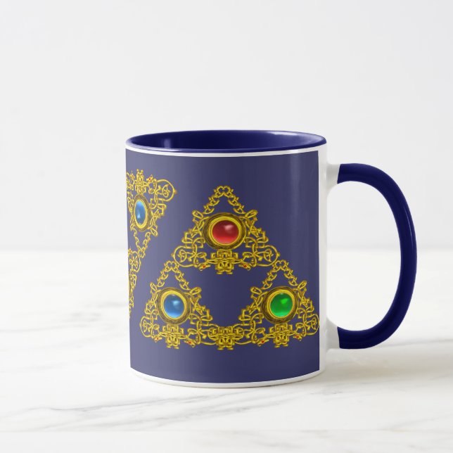 MAGIC ELFIC TALISMAN /GOLD TRIANGLE WITH GEMSTONES MUG (Right)