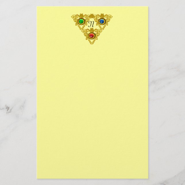 MAGIC ELFIC TALISMAN /GOLD TRIANGLE  Yellow Stationery (Front)
