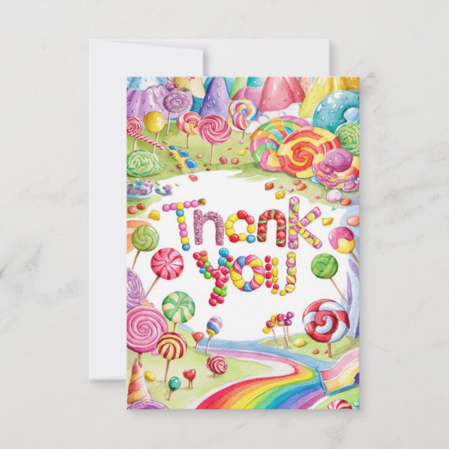 Magic Enchanted Candyland thank you card (Front)