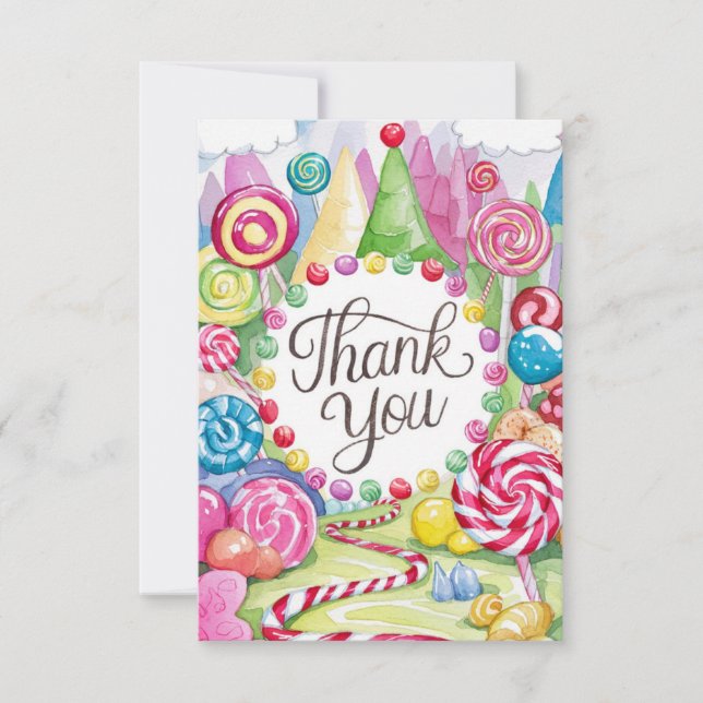 Magic Enchanted Candyland thank you card (Front)
