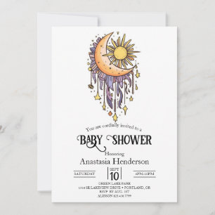 Magic Enchanted Stars Baby Shower Invitation