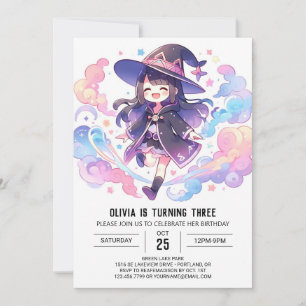 Magic Enchantress Wizard Birthday Invitation