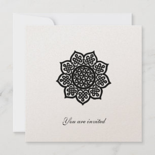 MAGIC EVENT Black White Celtic Knot Sunflower Invitation