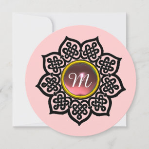 MAGIC EVENT/ CELTIC KNOTS, PINK GEMSTONE MONOGRAM ANNOUNCEMENT