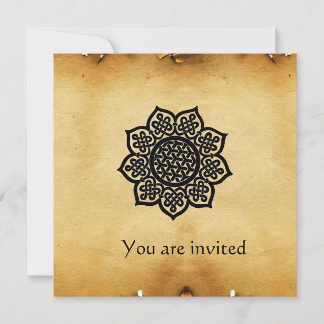 MAGIC EVENT metallic gold paper Invitation (Front)