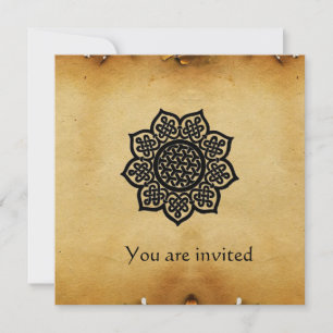 MAGIC EVENT metallic gold paper Invitation