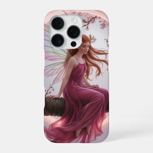 Magic Fairy Among Cherry Flowers - Illustration d iPhone Case (Back)