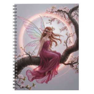 Magic Fairy Among Cherry Flowers - Illustration d Notebook