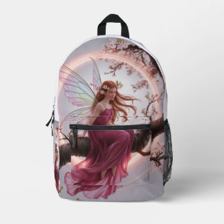Magic Fairy Among Cherry Flowers - Illustration d Printed Backpack