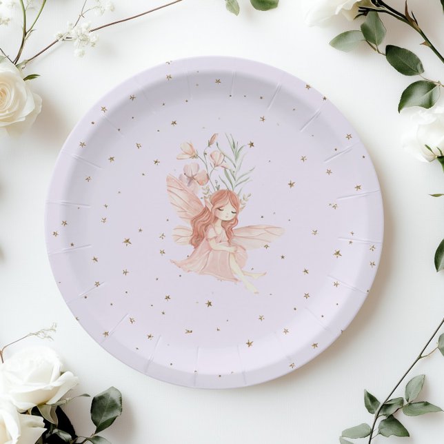 Magic Fairy First Birthday Enchanted Lilac Paper Plate (Creator Uploaded)