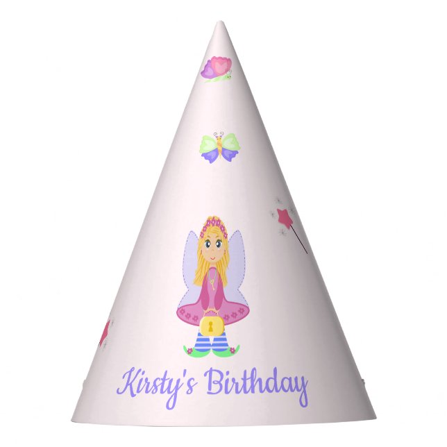 Magic Fairy Party | Girl's Birthday Celebration Party Hat (Front)