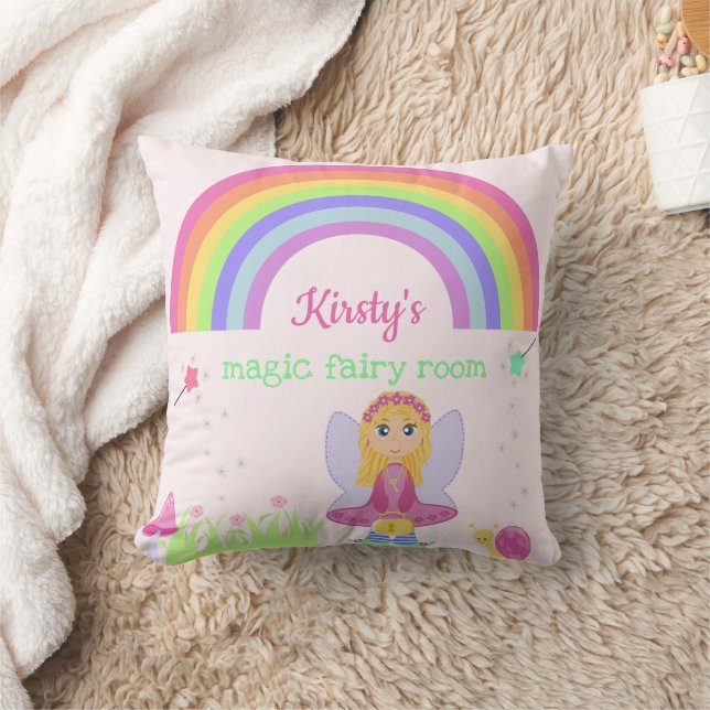 Magic Fairy Princess | Personalised Girl's Bedroom Cushion (Blanket)