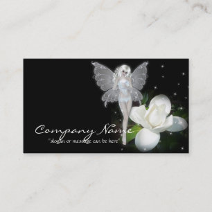 Magic Fairy w White Flower Fantasy Business Cards