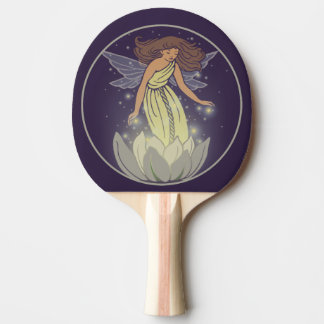 Magic Fairy White Flower Glow Fantasy Art Ping Pong Paddle