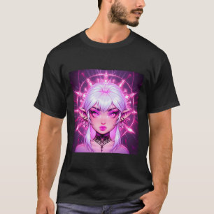 Magic Fantasy Elf Anime Girl Sticker T-Shirt