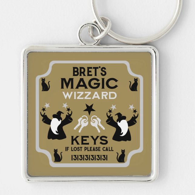 Magic Fantasy Wizard Gift Key Ring (Front)