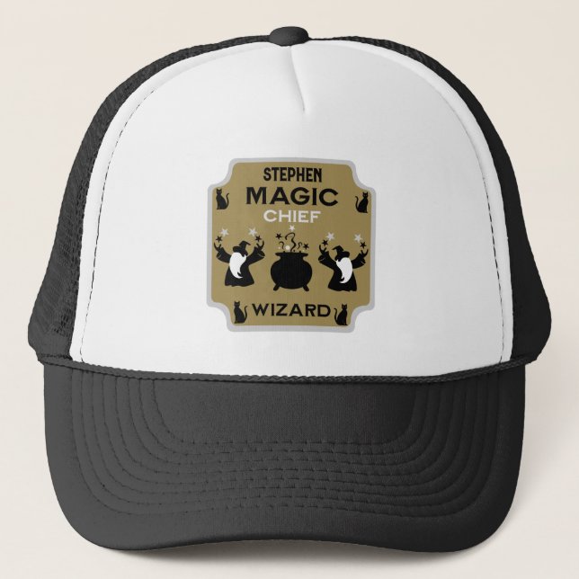 Magic Fantasy Wizard Gift Trucker Hat (Front)