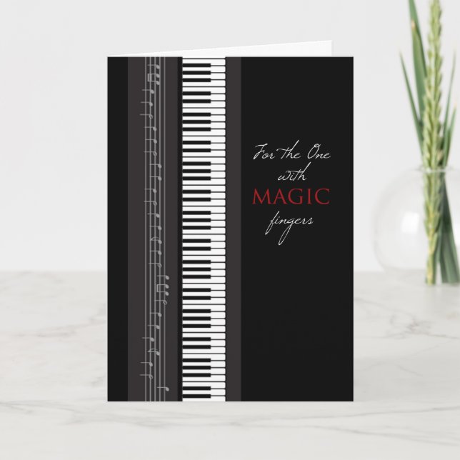 Magic Fingers Piano Happy Birthday Card (Front)