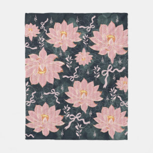 Magic florals with glitter design fleece blanket