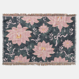 Magic florals with glitter design throw blanket