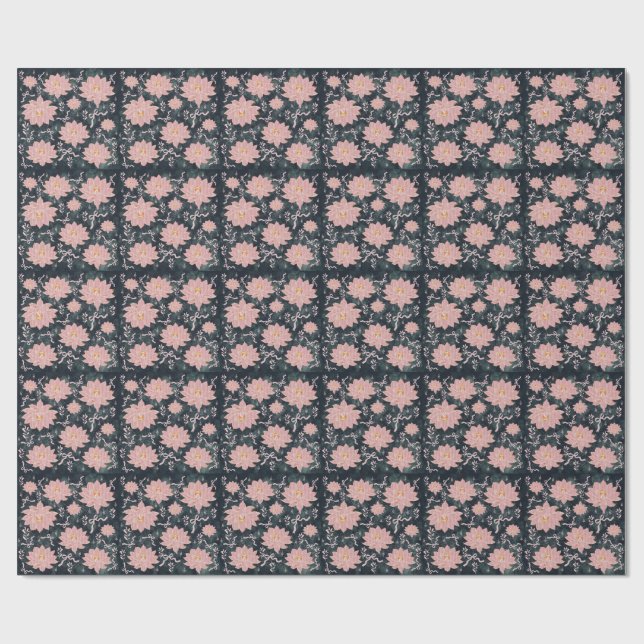 Magic florals with glitter design  wrapping paper (Flat)