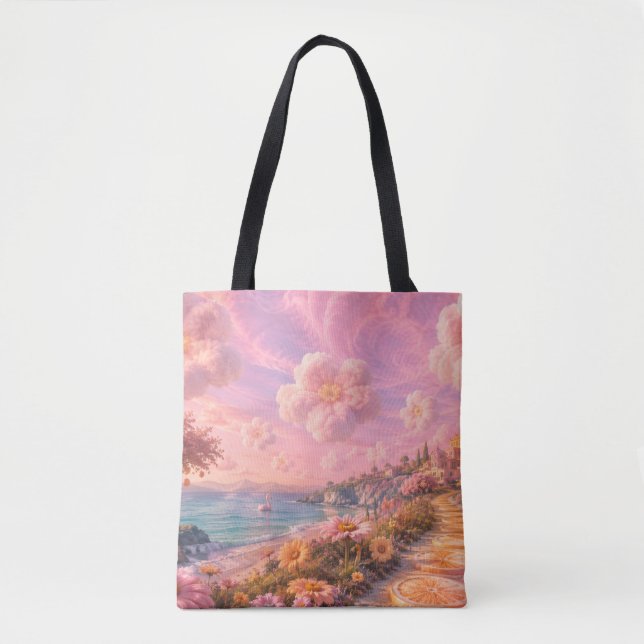 magic flower clouds tote bag (Front)