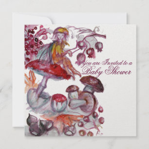 MAGIC FOLLET OF MUSHROOMS BABY SHOWER INVITATION
