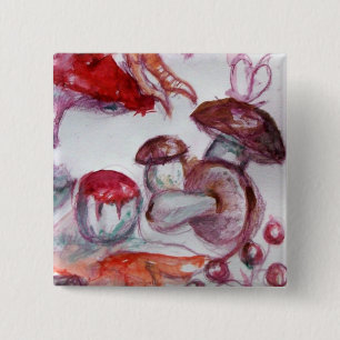 MAGIC FOLLET OF MUSHROOMS Detail 15 Cm Square Badge
