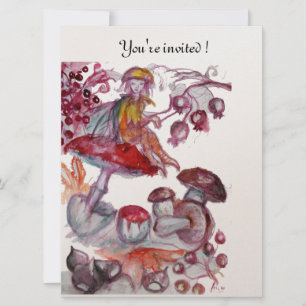 MAGIC FOLLET OF MUSHROOMS, Gold Metallic Invitation
