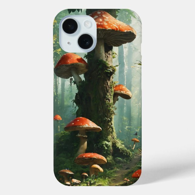 magic forest, fly agaric, fairy forest, magic mush Case-Mate iPhone case (Back)