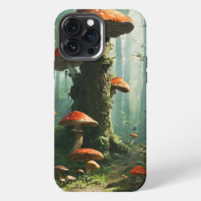 magic forest, fly agaric, fairy forest, magic mush iPhone case (Back)