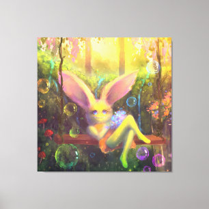 Magic Garden Colourful Stretched Canvas Print