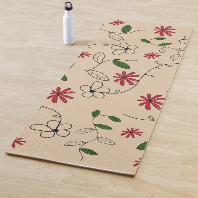 Magic Garden Flower Pattern  Yoga Mat (In Situ)