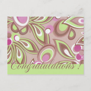 Magic Green & Purple Congratulations Postcard