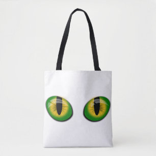 Magic Green Yellow Cat Eyes Girl Woman Shopping Tote Bag