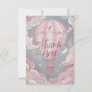 Magic Greeting Hot Air Balloon  Thank You Card