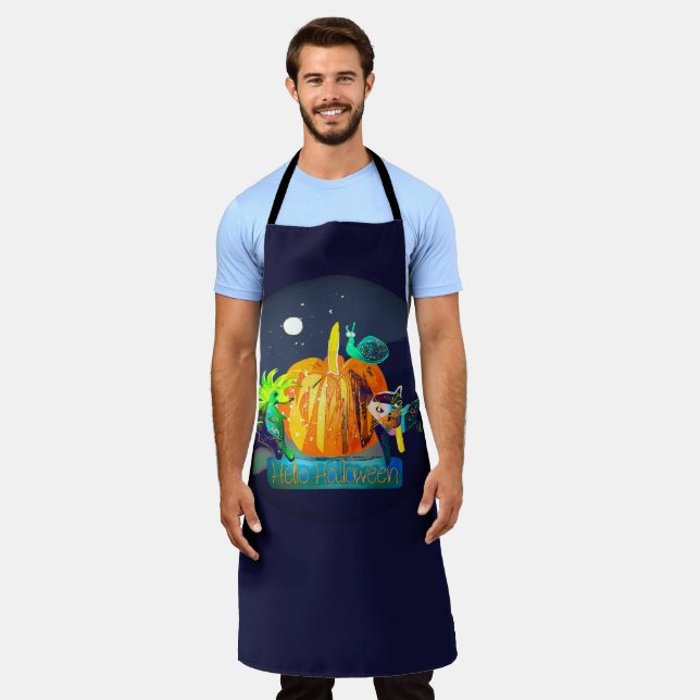 Magic Halloween Animals – Pumpkin & Spirit Friends Apron (Worn)