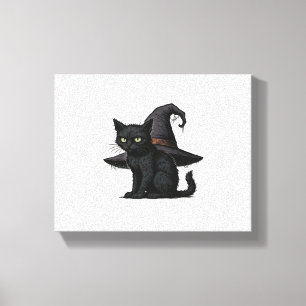 Magic Halloween Cat Classic T-Shirt Canvas Print