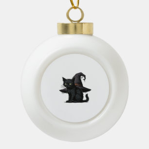 Magic Halloween Cat Classic T-Shirt Ceramic Ball Christmas Ornament