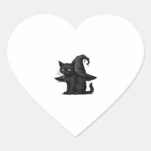 Magic Halloween Cat Classic T-Shirt Heart Sticker