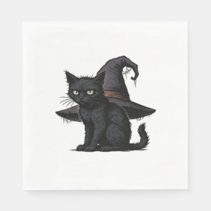 Magic Halloween Cat Classic T-Shirt Napkin