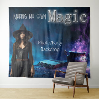 Magic Halloween Party Witchy Star Shot Backdrop Tapestry