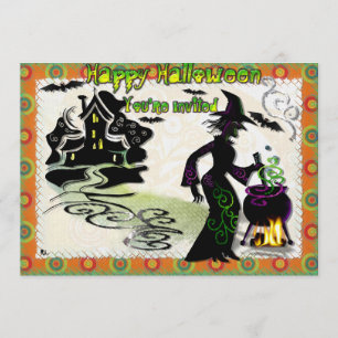 Magic Halloween Witch Invitation