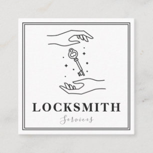 Magic Hands & Key Locksmith Services Elegant Square Business Card