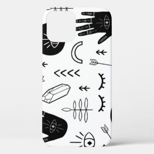 Magic hands, moon, ethnic pattern. iPhone 12 case