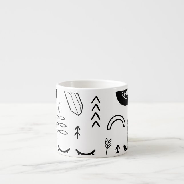 Magic hands, moon, ethnic pattern. espresso cup (Front)