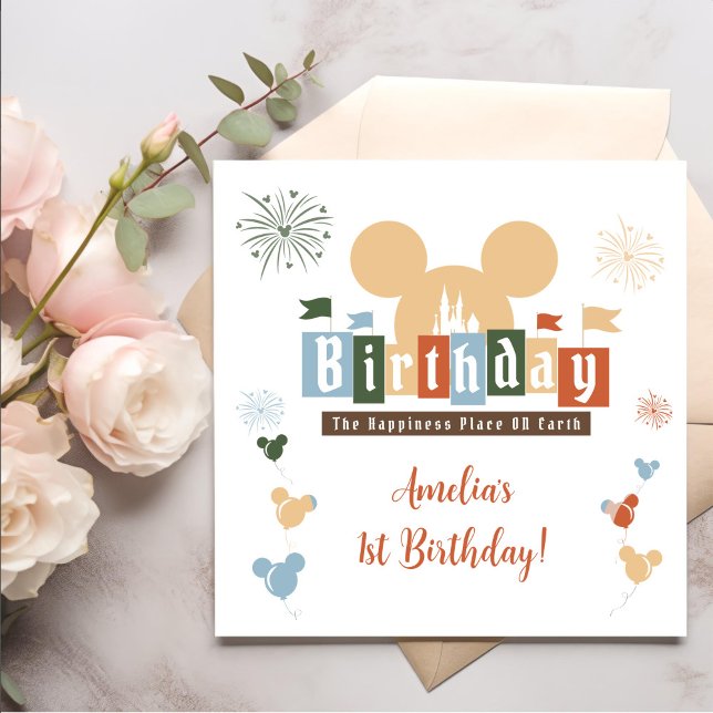 Magic Happiest Birthday On Earth Magical Birthday Napkin (Creator Uploaded)