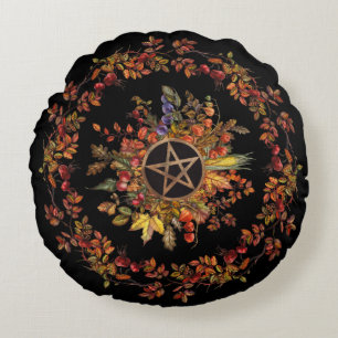 Magic Harvest with Pentagram Round Cushion