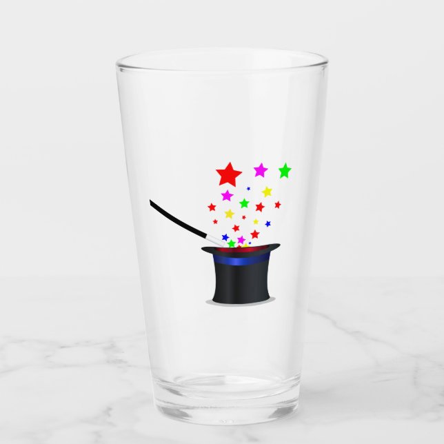 Magic Hat And Wand Glass (Front)